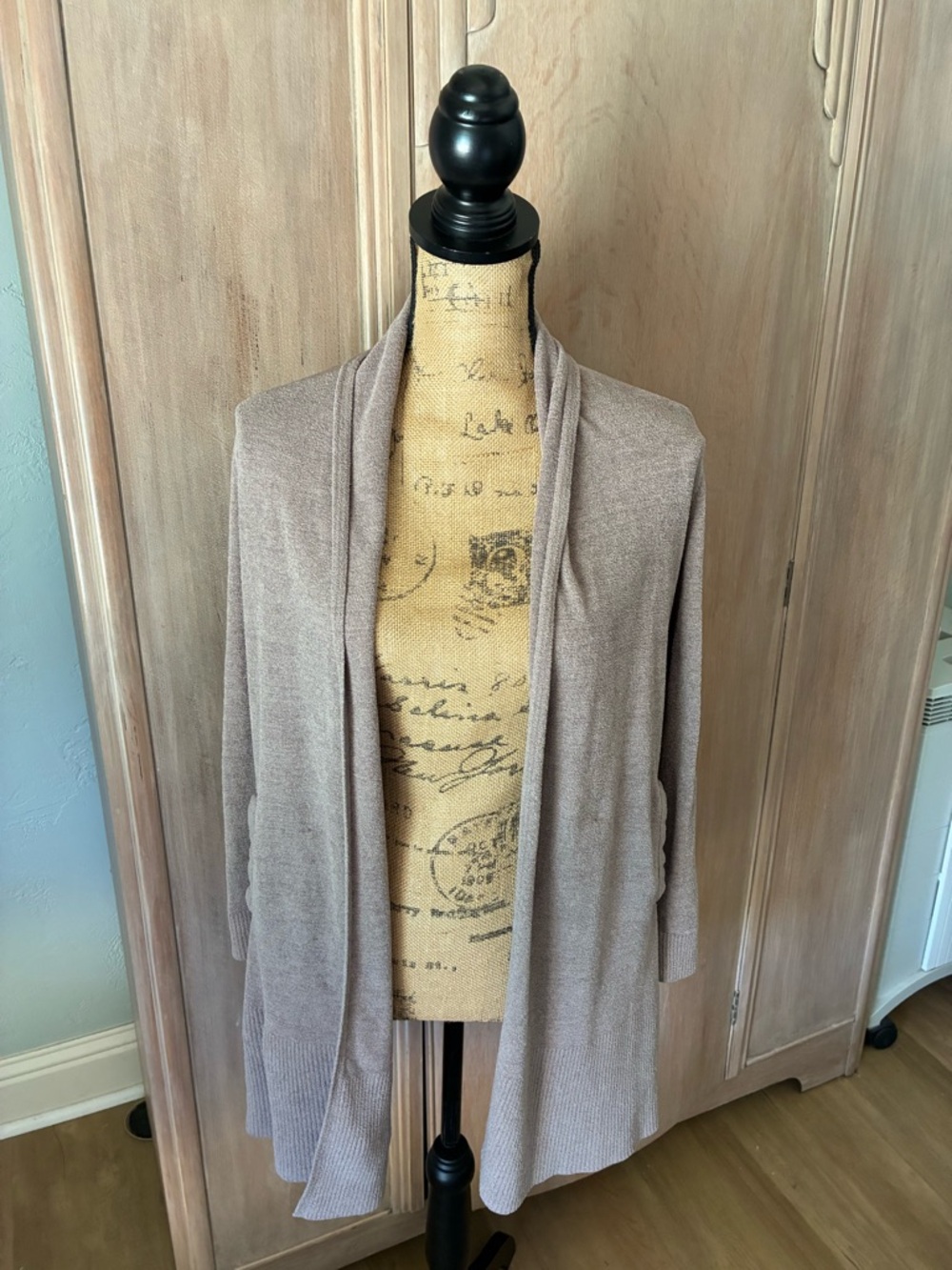Barefoot Dreams Cozy-Chic ultralight Cardigan-Taupe  oversized XS
